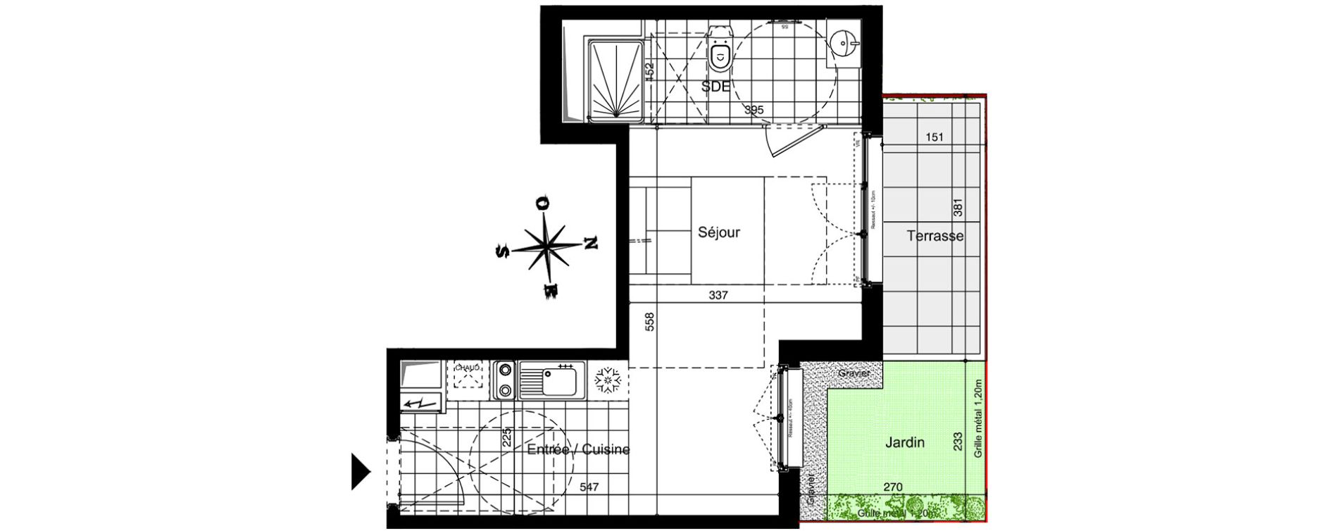 Appartement T1 de 28,43 m2 &agrave; Juvisy-Sur-Orge Centre