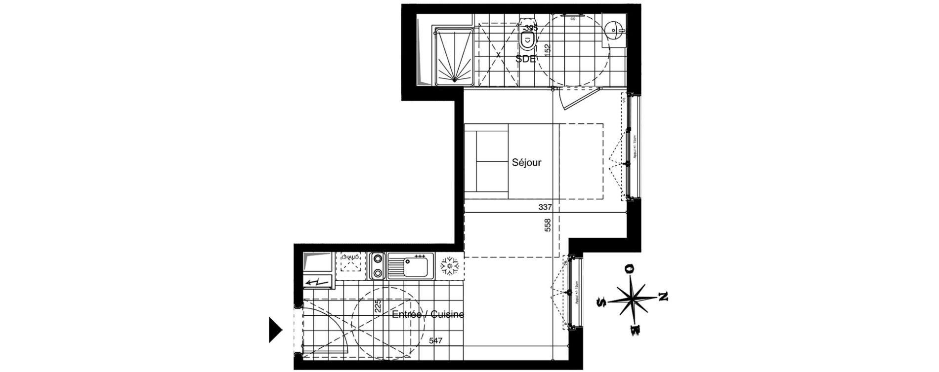 Appartement T1 de 28,43 m2 &agrave; Juvisy-Sur-Orge Centre