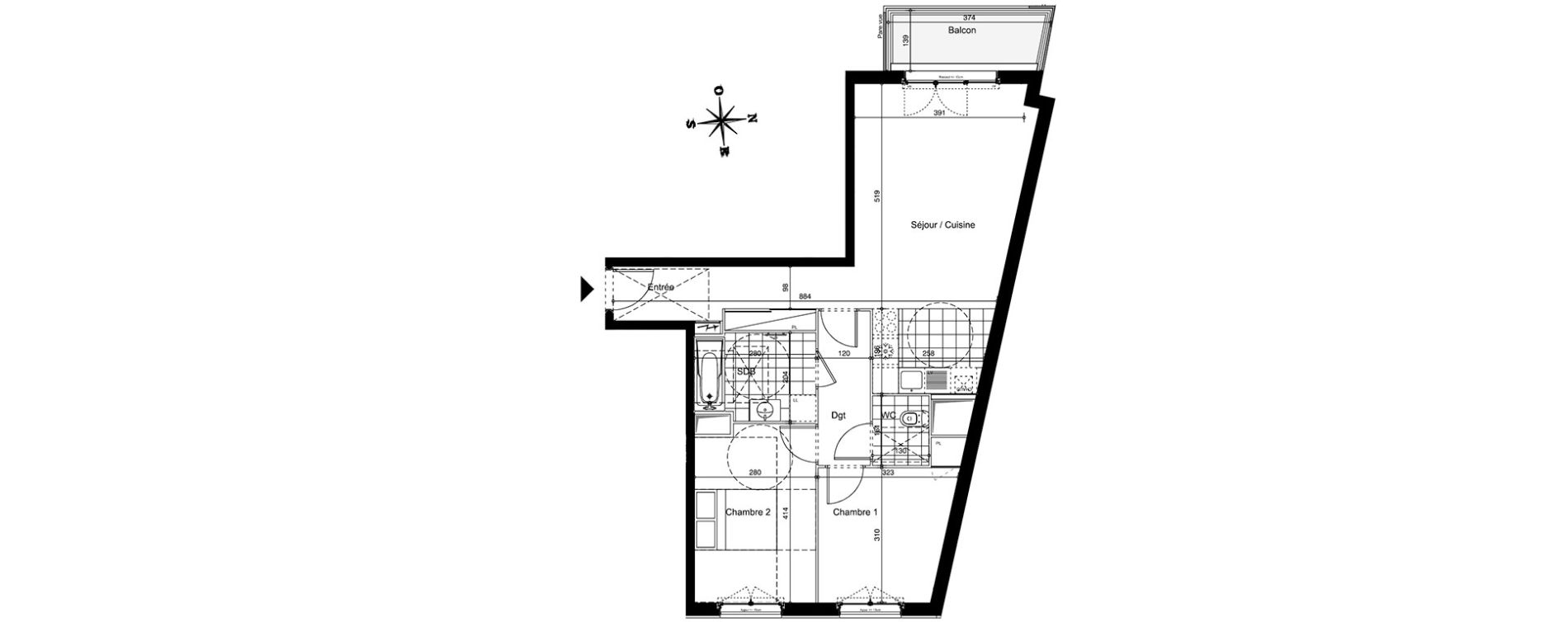 Appartement T3 de 64,72 m2 &agrave; Juvisy-Sur-Orge Centre