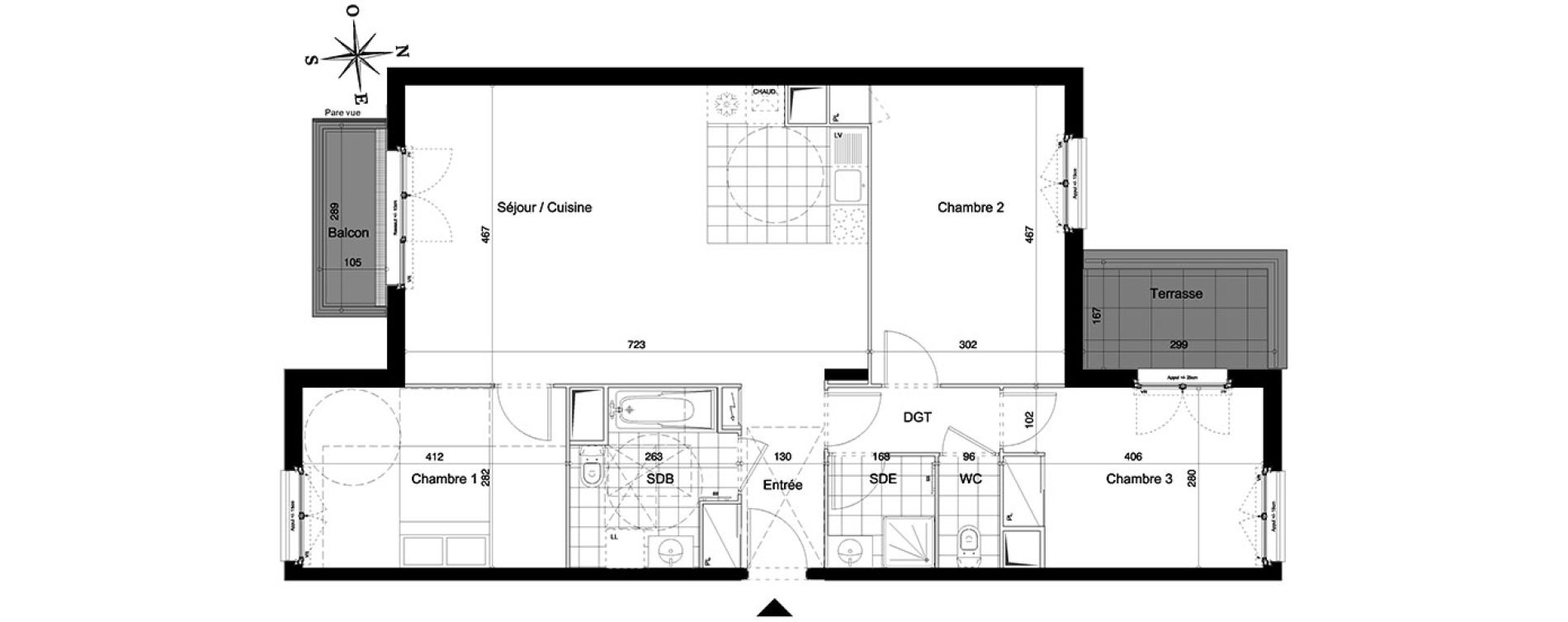 Appartement T4 de 88,01 m2 &agrave; Juvisy-Sur-Orge Centre