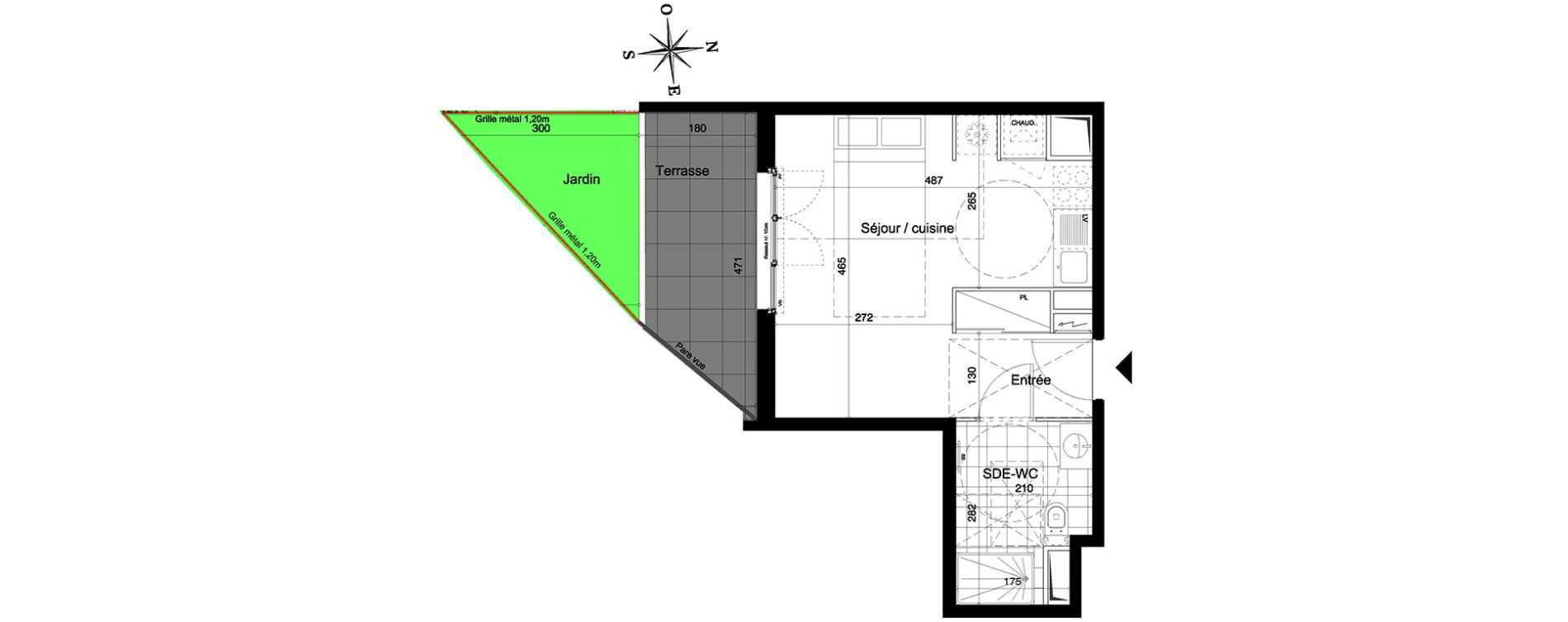 Appartement T1 de 26,87 m2 &agrave; Juvisy-Sur-Orge Centre