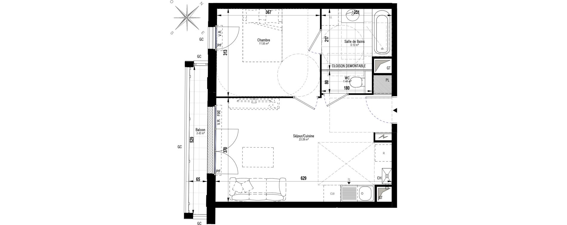 Appartement T2 de 41,50 m2 &agrave; Juvisy-Sur-Orge Entrevoies