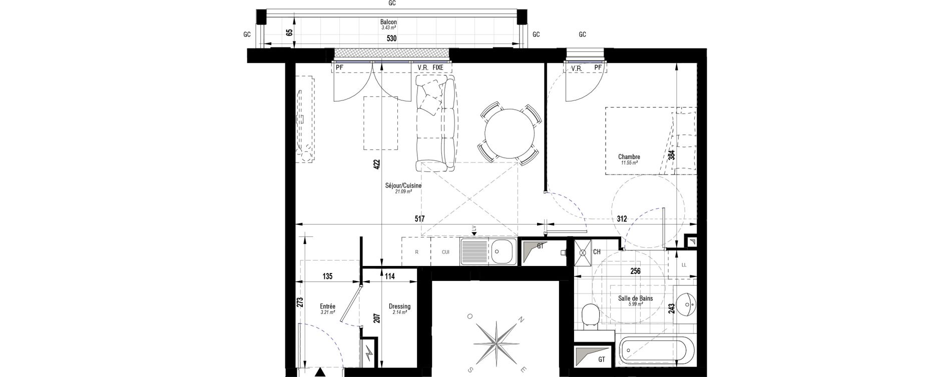 Appartement T2 de 43,98 m2 &agrave; Juvisy-Sur-Orge Entrevoies