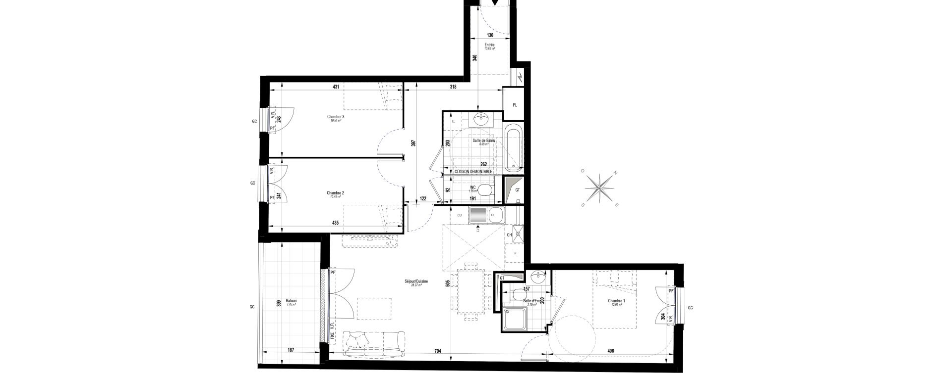 Appartement T4 de 81,71 m2 &agrave; Juvisy-Sur-Orge Entrevoies