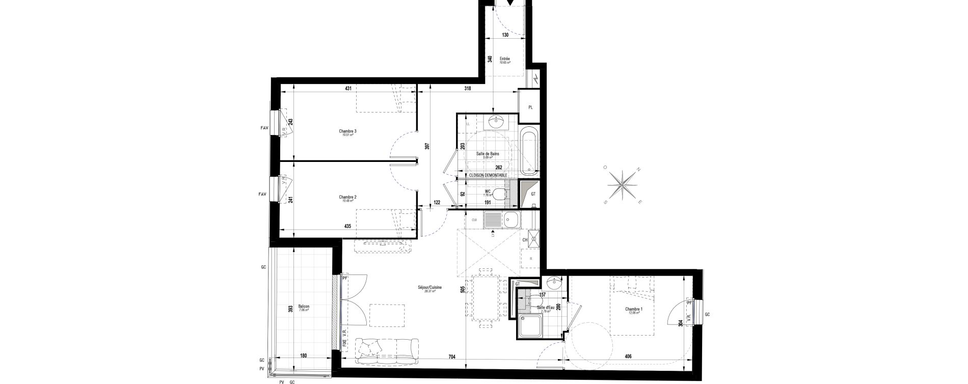 Appartement T4 de 81,71 m2 &agrave; Juvisy-Sur-Orge Entrevoies