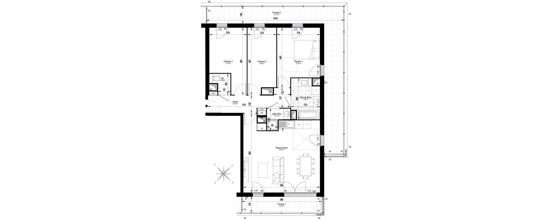 Appartement T4 de 81,44 m2 &agrave; Juvisy-Sur-Orge Entrevoies