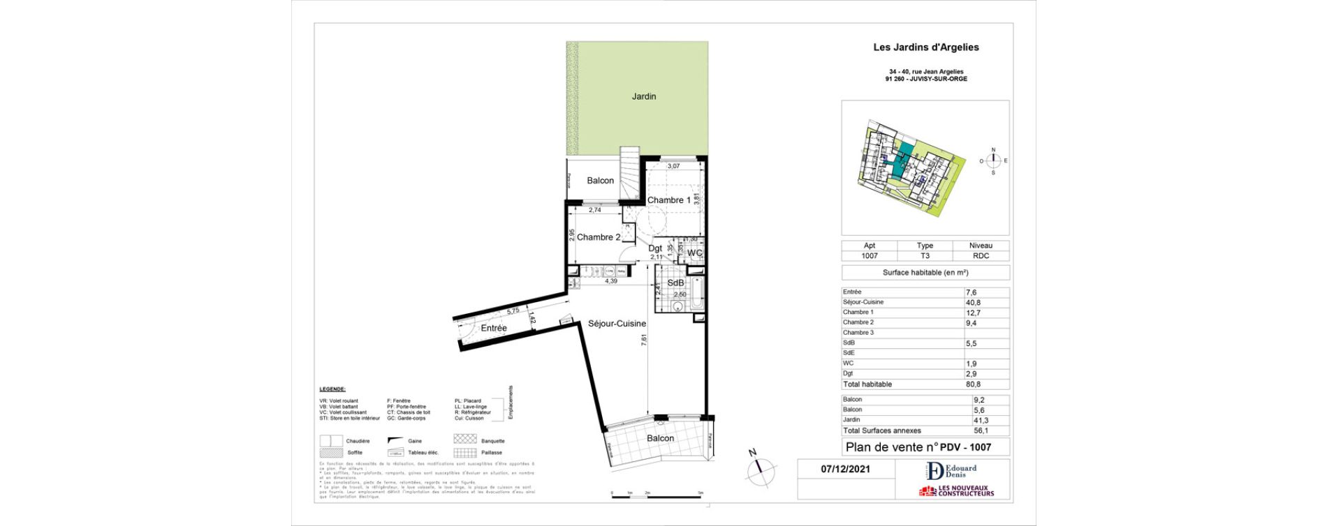 Appartement T3 de 80,10 m2 &agrave; Juvisy-Sur-Orge Centre