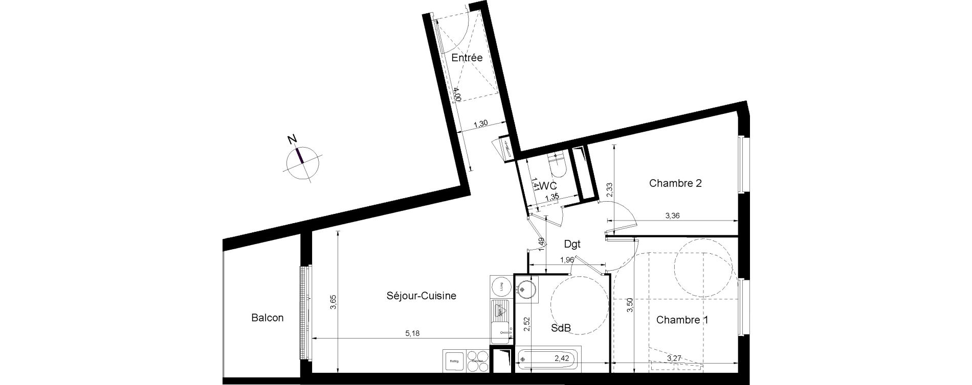 Appartement T3 de 61,10 m2 &agrave; Juvisy-Sur-Orge Centre