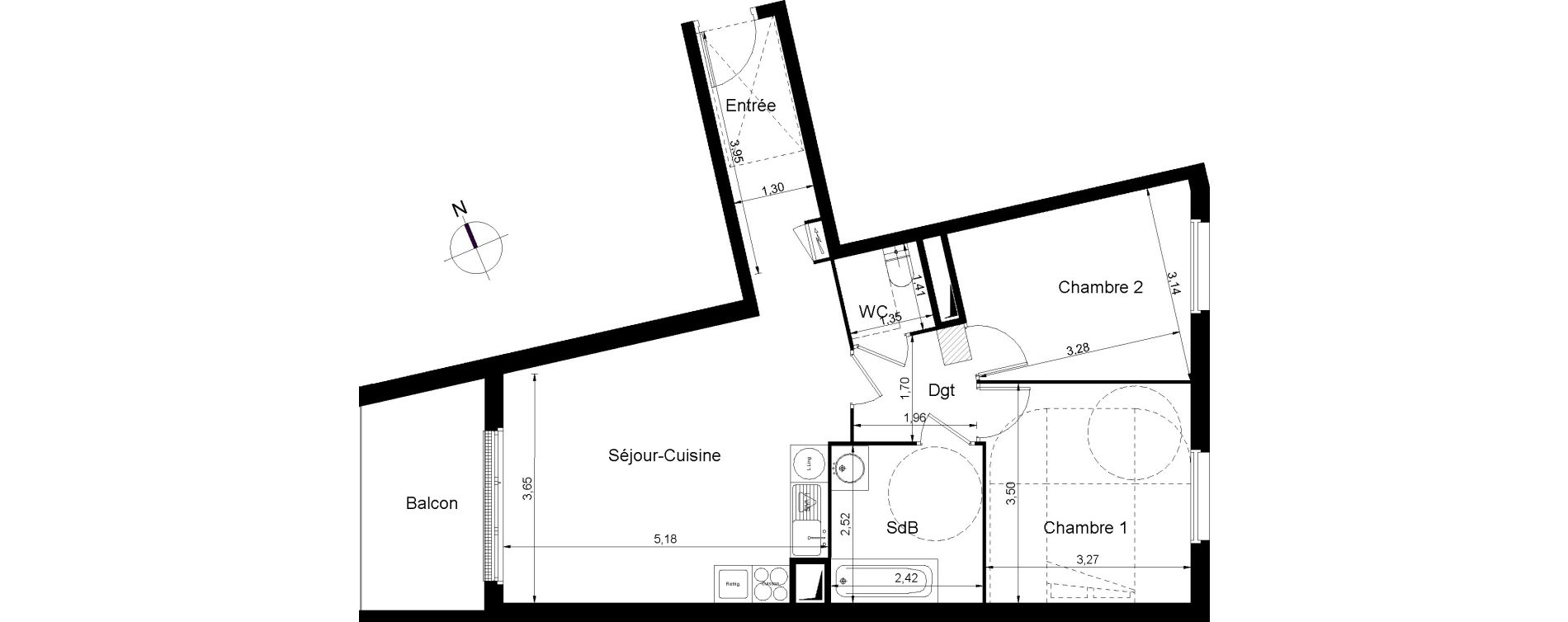 Appartement T3 de 61,10 m2 &agrave; Juvisy-Sur-Orge Centre