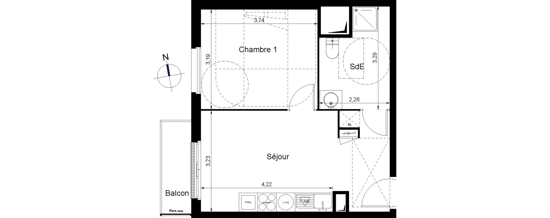 Appartement T2 de 37,20 m2 &agrave; Juvisy-Sur-Orge Centre