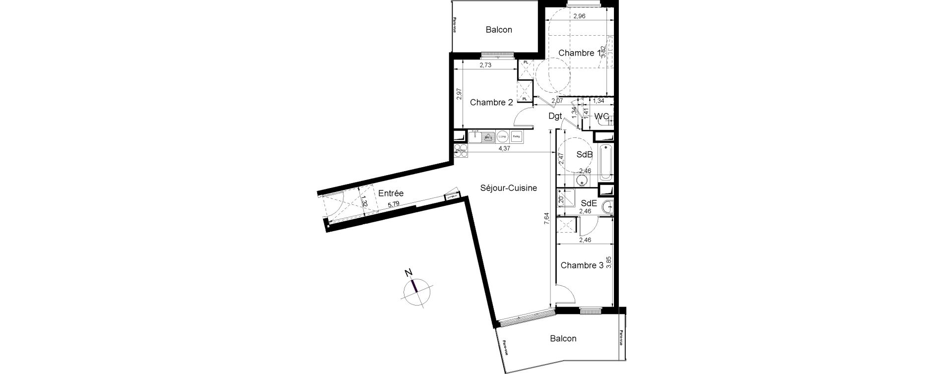 Appartement T4 de 80,10 m2 &agrave; Juvisy-Sur-Orge Centre