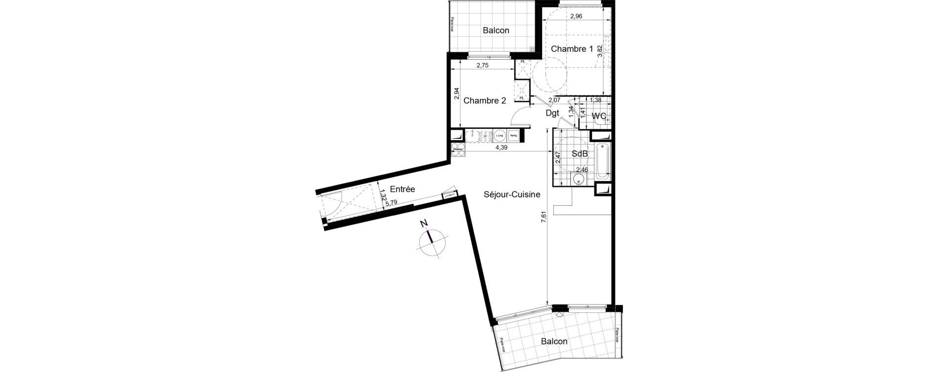 Appartement T3 de 80,70 m2 &agrave; Juvisy-Sur-Orge Centre
