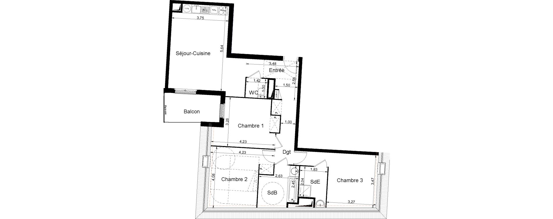 Appartement T4 de 86,20 m2 &agrave; Juvisy-Sur-Orge Centre