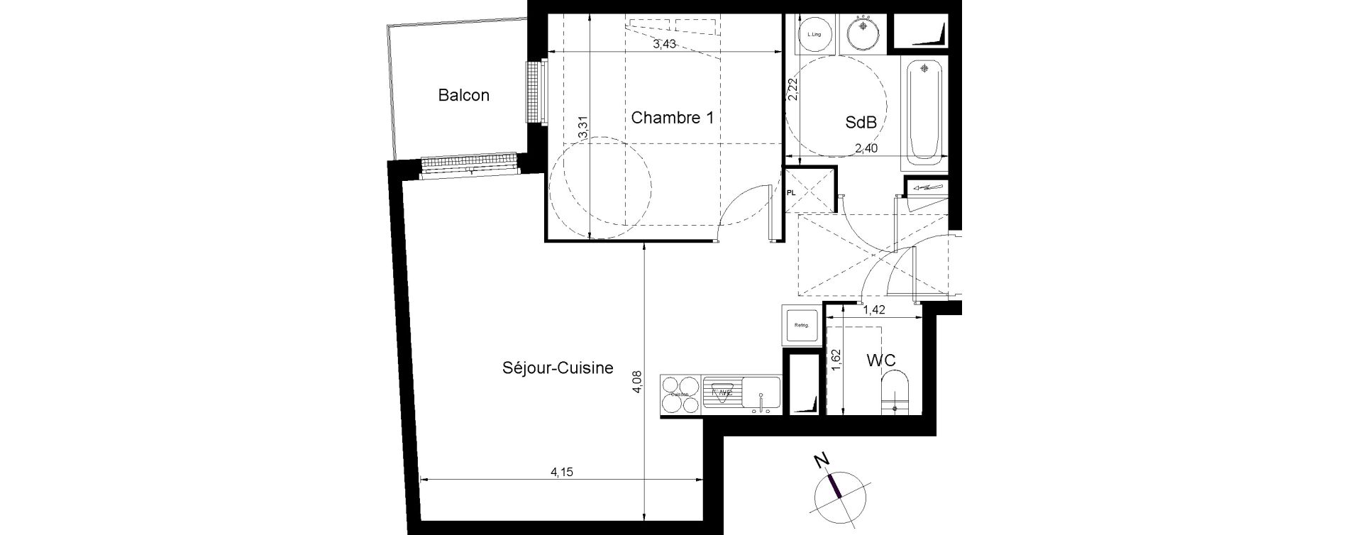 Appartement T2 de 45,70 m2 &agrave; Juvisy-Sur-Orge Centre