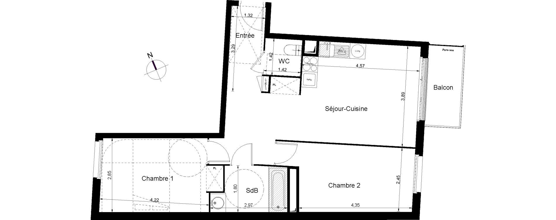 Appartement T3 de 61,20 m2 &agrave; Juvisy-Sur-Orge Centre