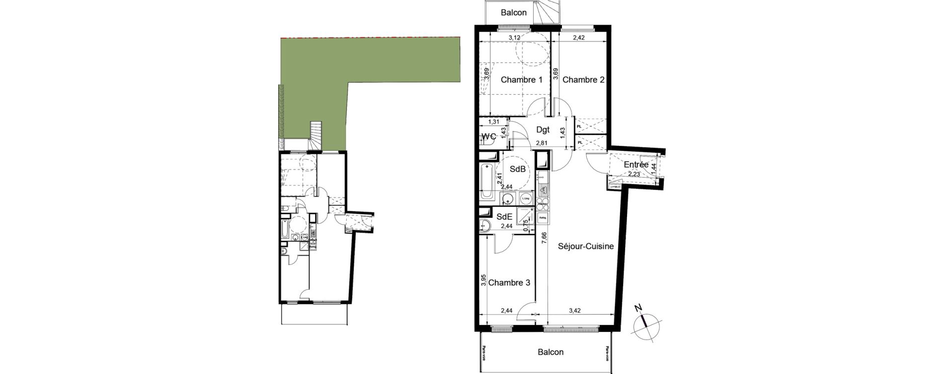 Appartement T4 de 75,50 m2 &agrave; Juvisy-Sur-Orge Centre