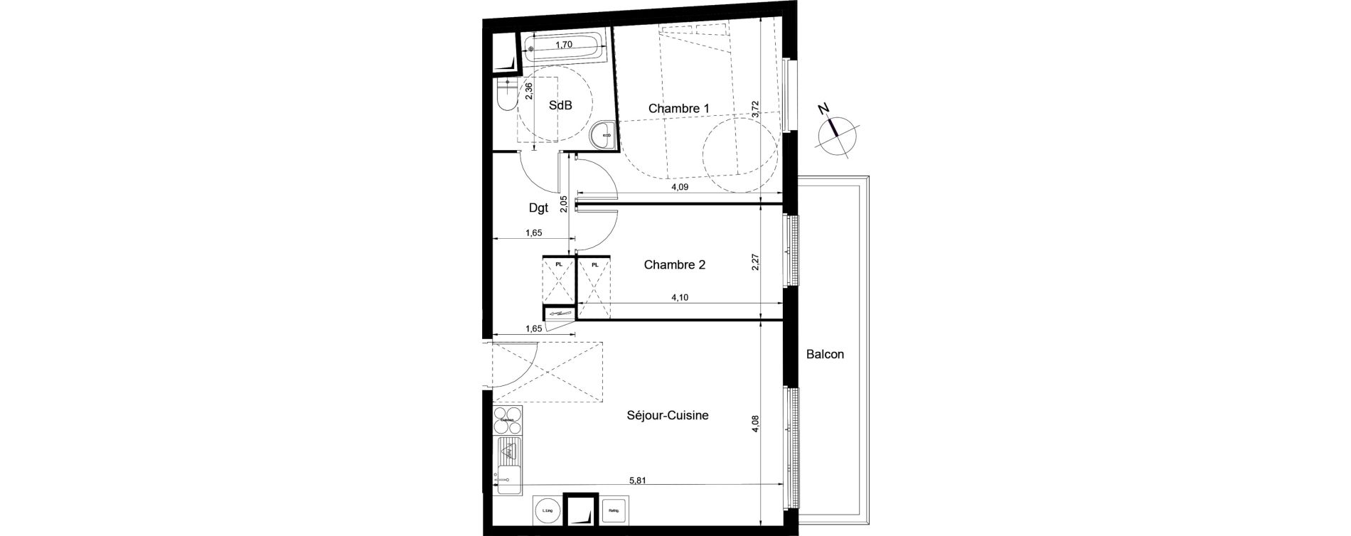 Appartement T3 de 55,80 m2 &agrave; Juvisy-Sur-Orge Centre