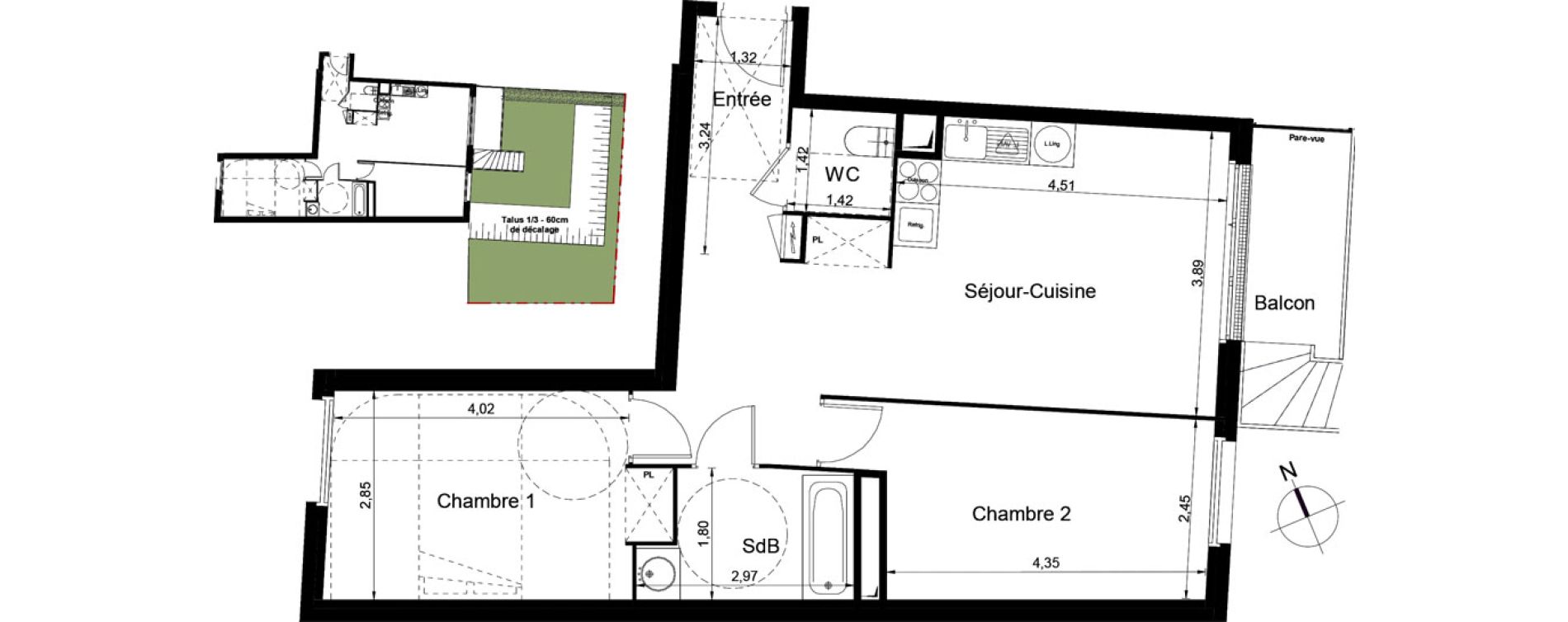 Appartement T3 de 61,20 m2 &agrave; Juvisy-Sur-Orge Centre
