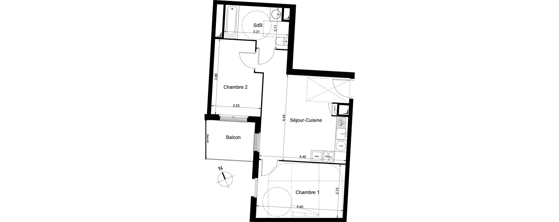 Appartement T3 de 48,80 m2 &agrave; Juvisy-Sur-Orge Centre