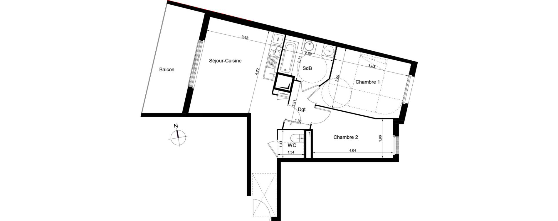 Appartement T3 de 56,70 m2 &agrave; Juvisy-Sur-Orge Centre