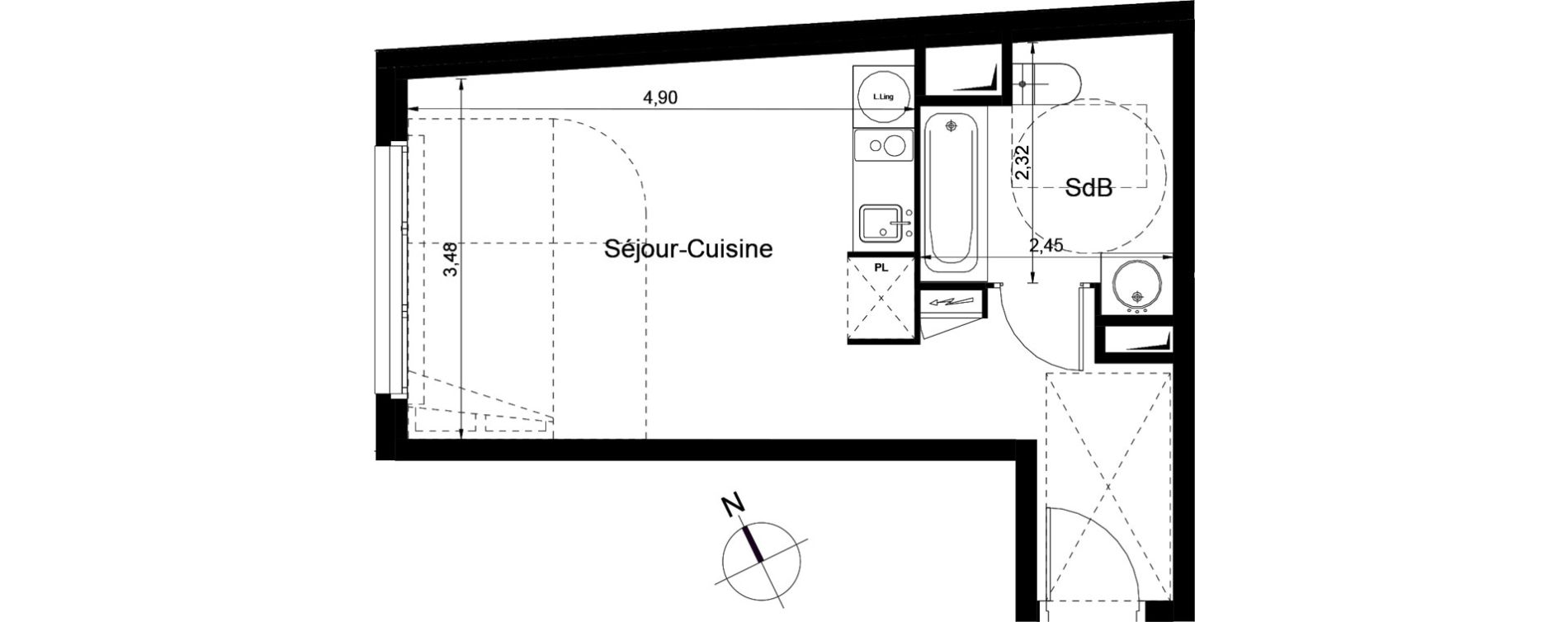 Appartement T1 de 28,10 m2 &agrave; Juvisy-Sur-Orge Centre