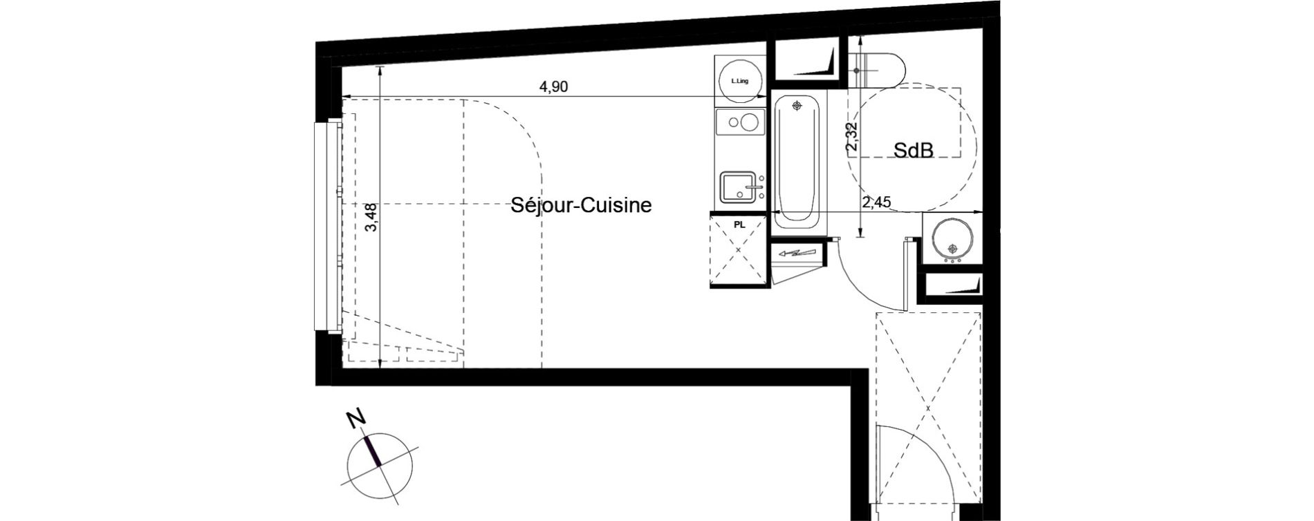 Appartement T1 de 28,10 m2 &agrave; Juvisy-Sur-Orge Centre