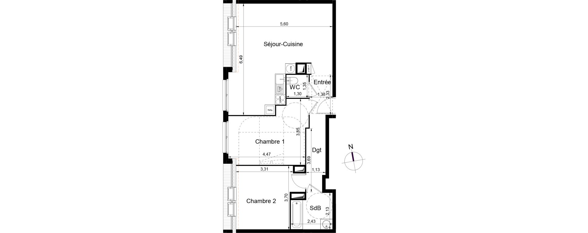 Appartement T3 de 69,90 m2 &agrave; Juvisy-Sur-Orge Centre