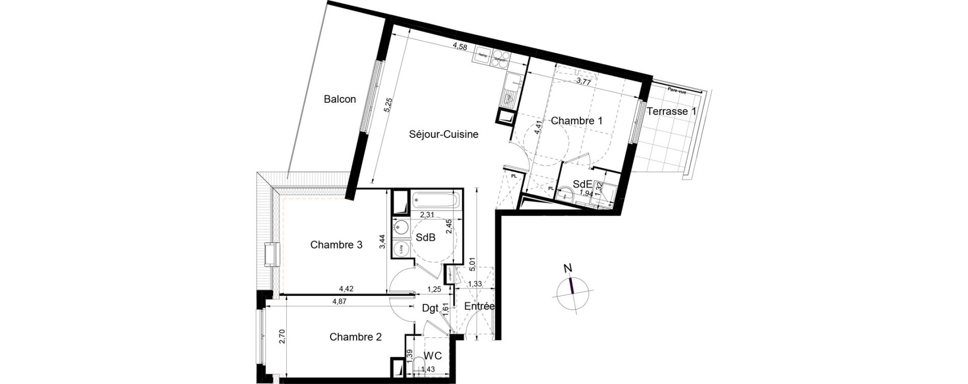 Appartement T4 de 78,90 m2 &agrave; Juvisy-Sur-Orge Centre