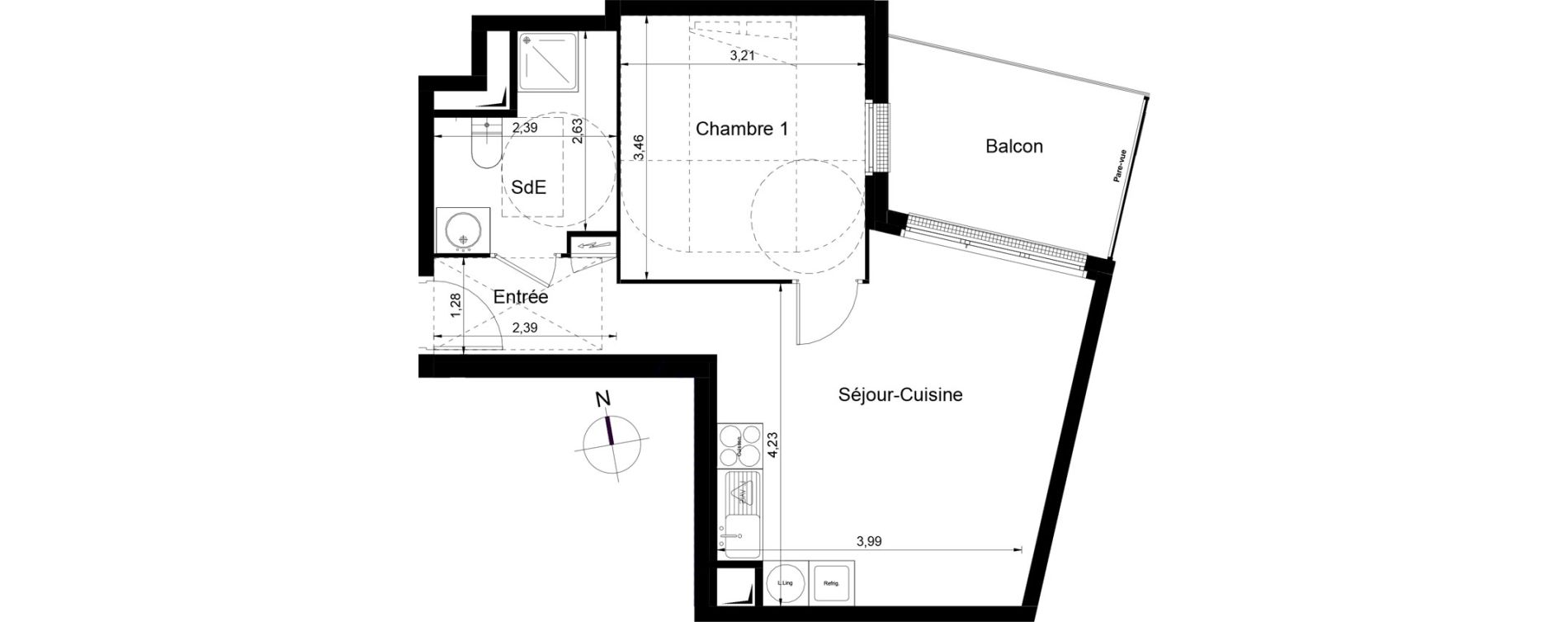 Appartement T2 de 40,70 m2 &agrave; Juvisy-Sur-Orge Centre