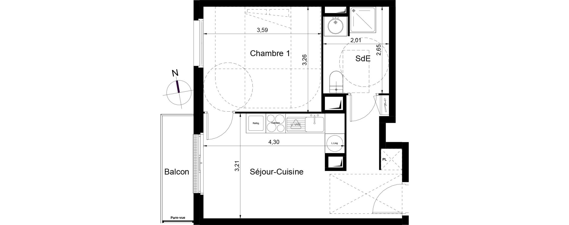 Appartement T2 de 35,40 m2 &agrave; Juvisy-Sur-Orge Centre