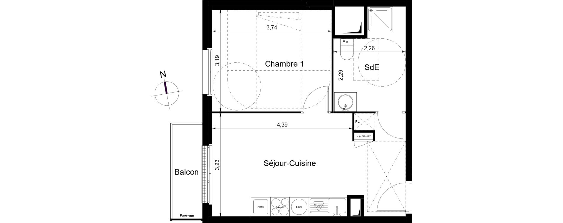 Appartement T2 de 37,20 m2 &agrave; Juvisy-Sur-Orge Centre