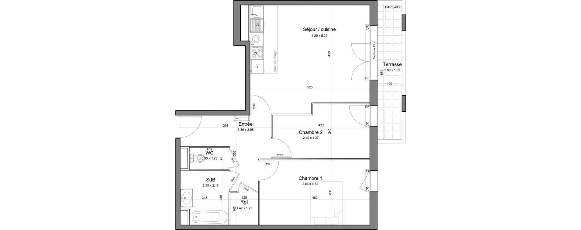 Appartement T3 de 63,27 m2 &agrave; Juvisy-Sur-Orge Entrevoies
