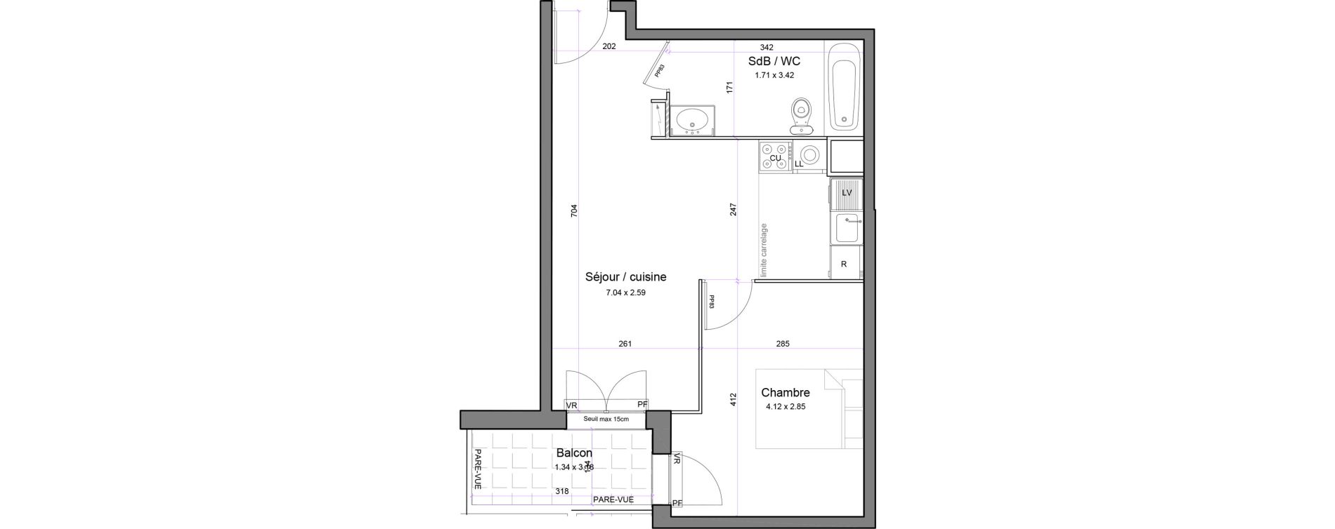 Appartement T2 de 41,71 m2 &agrave; Juvisy-Sur-Orge Entrevoies