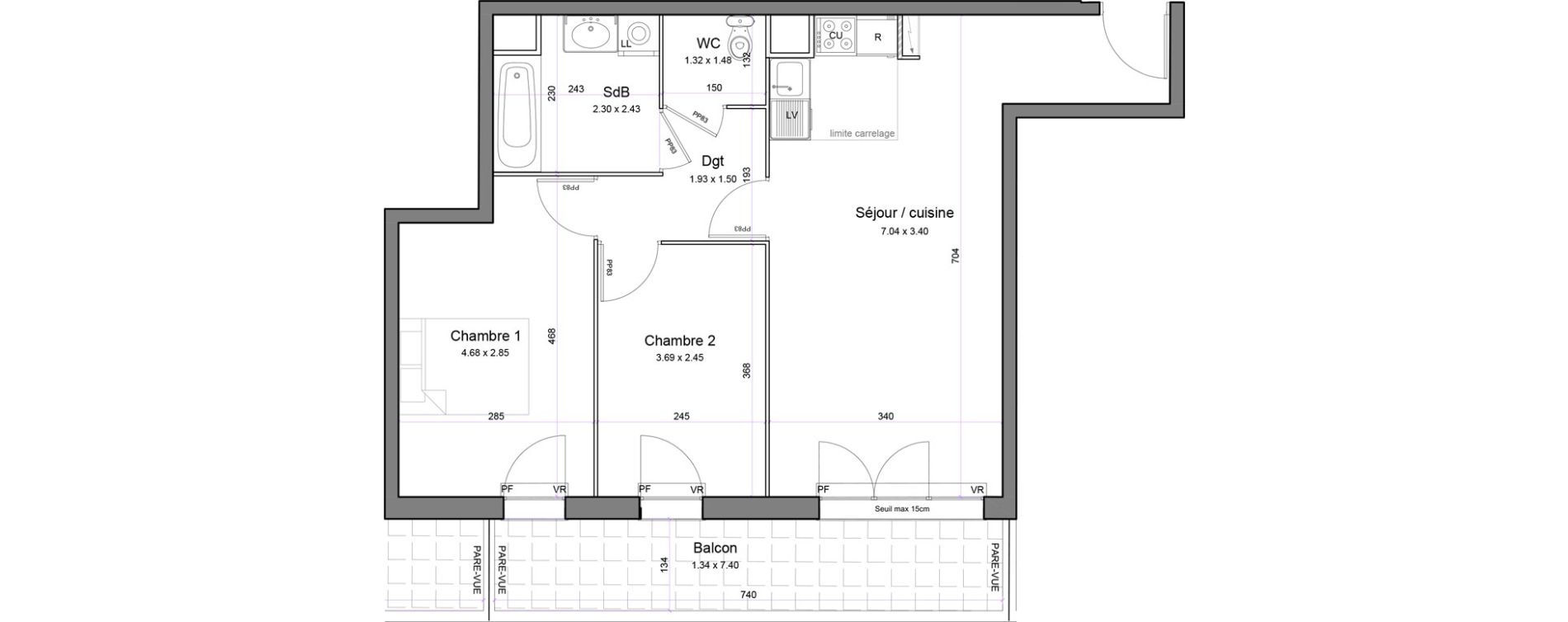 Appartement T3 de 58,87 m2 &agrave; Juvisy-Sur-Orge Entrevoies