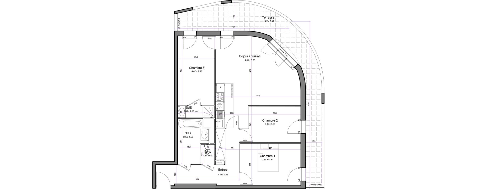 Appartement T4 de 79,22 m2 &agrave; Juvisy-Sur-Orge Entrevoies