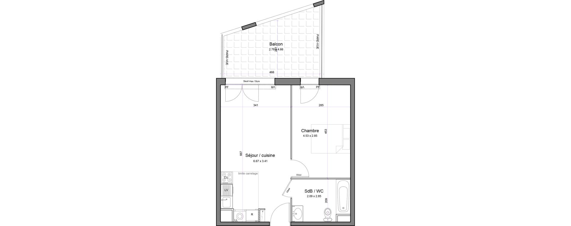 Appartement T2 de 40,75 m2 &agrave; Juvisy-Sur-Orge Entrevoies
