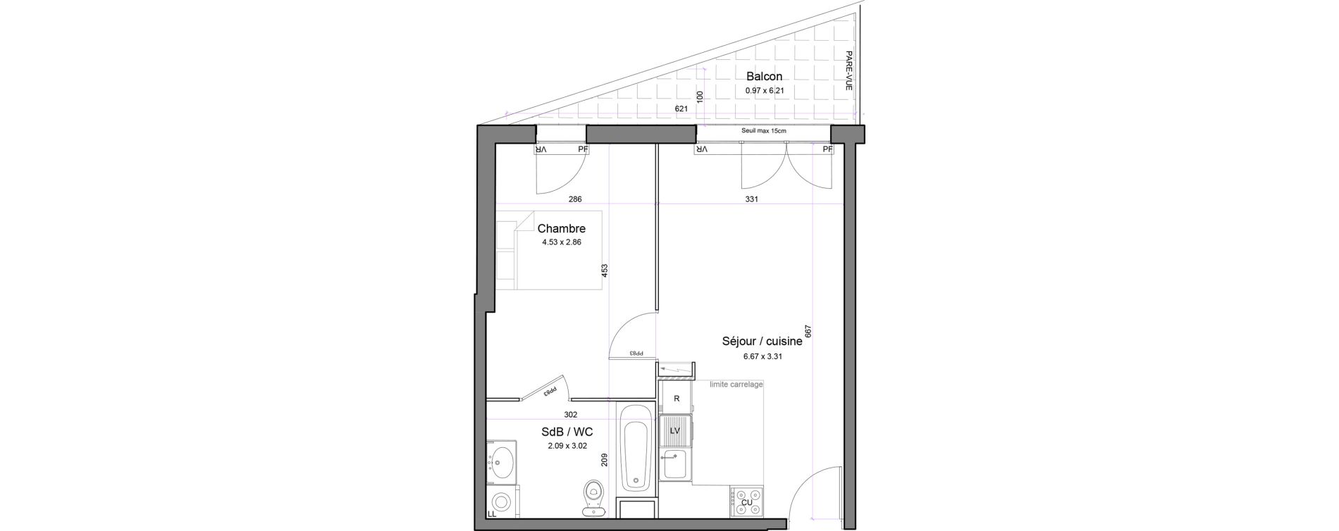 Appartement T2 de 41,10 m2 &agrave; Juvisy-Sur-Orge Entrevoies