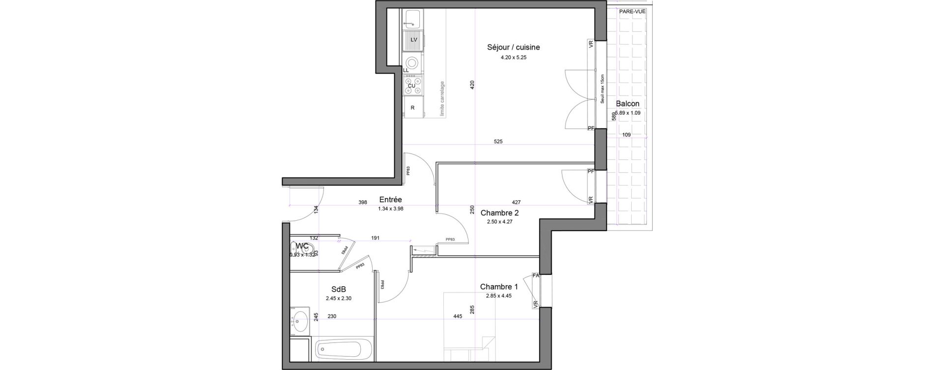 Appartement T3 de 57,89 m2 &agrave; Juvisy-Sur-Orge Entrevoies