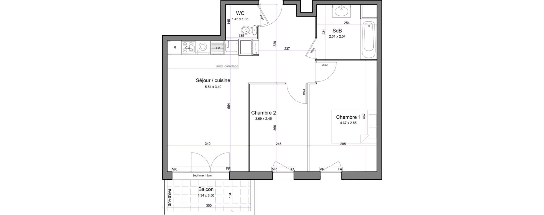 Appartement T3 de 55,94 m2 &agrave; Juvisy-Sur-Orge Entrevoies