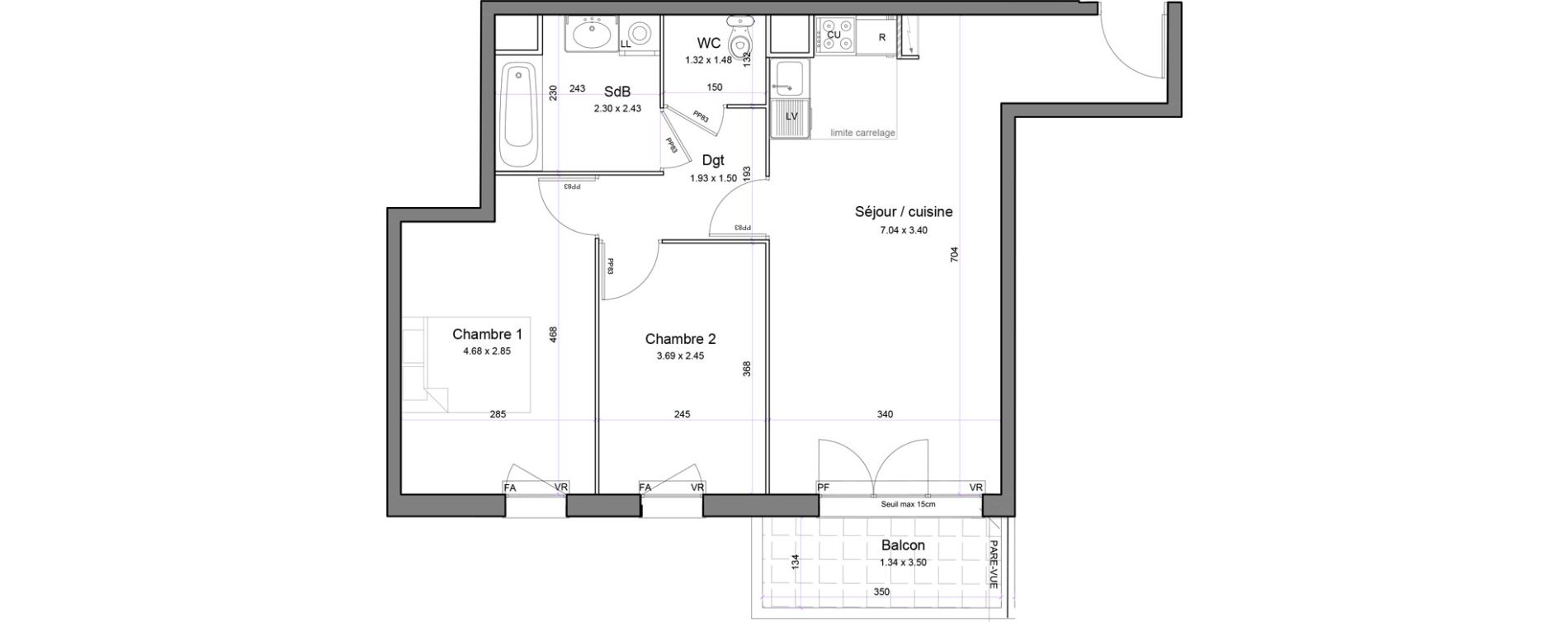 Appartement T3 de 58,87 m2 &agrave; Juvisy-Sur-Orge Entrevoies