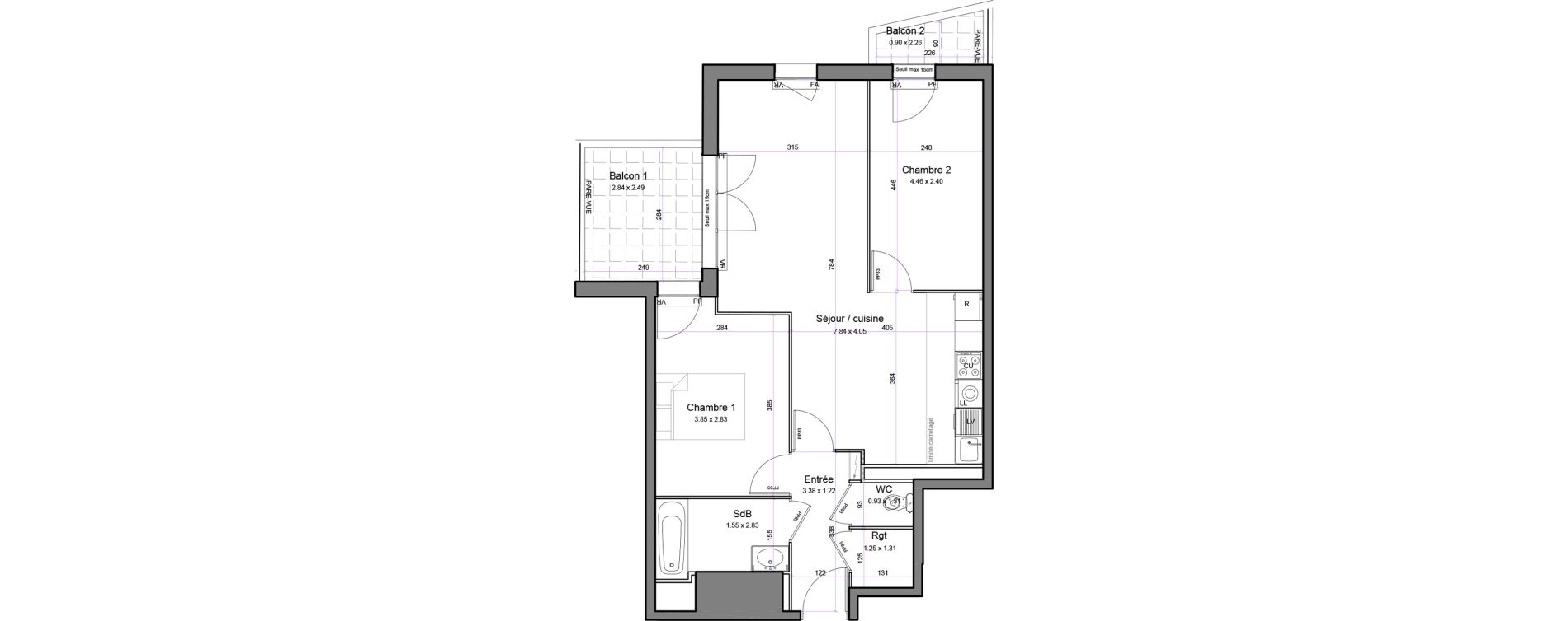 Appartement T3 de 62,80 m2 &agrave; Juvisy-Sur-Orge Entrevoies