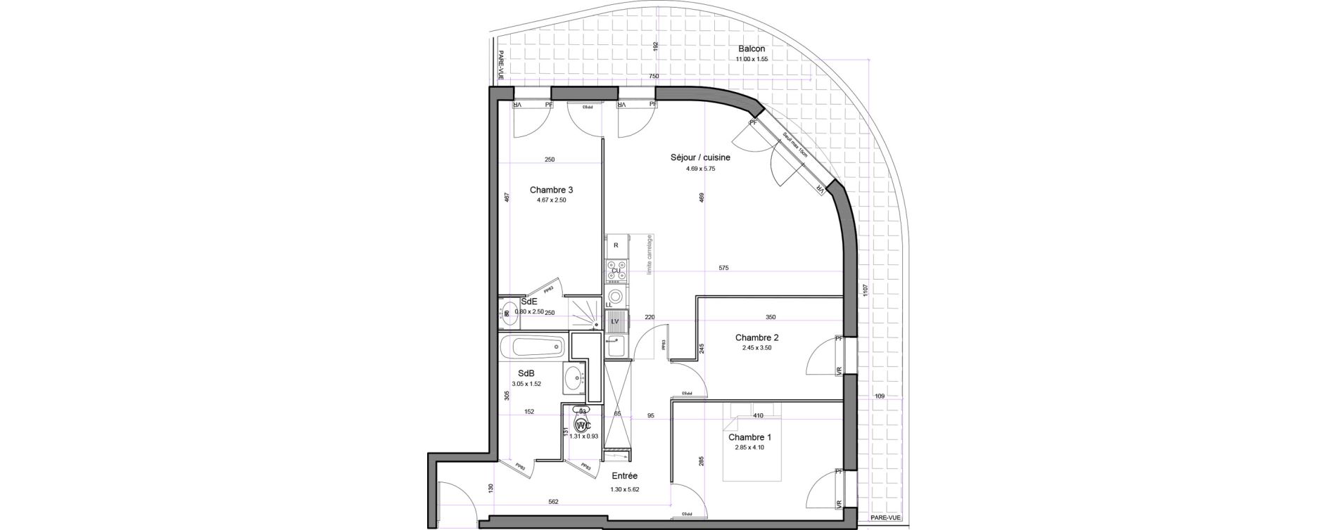 Appartement T4 de 79,22 m2 &agrave; Juvisy-Sur-Orge Entrevoies