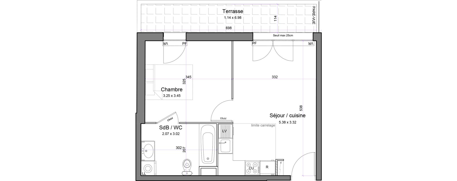 Appartement T2 de 36,10 m2 &agrave; Juvisy-Sur-Orge Entrevoies