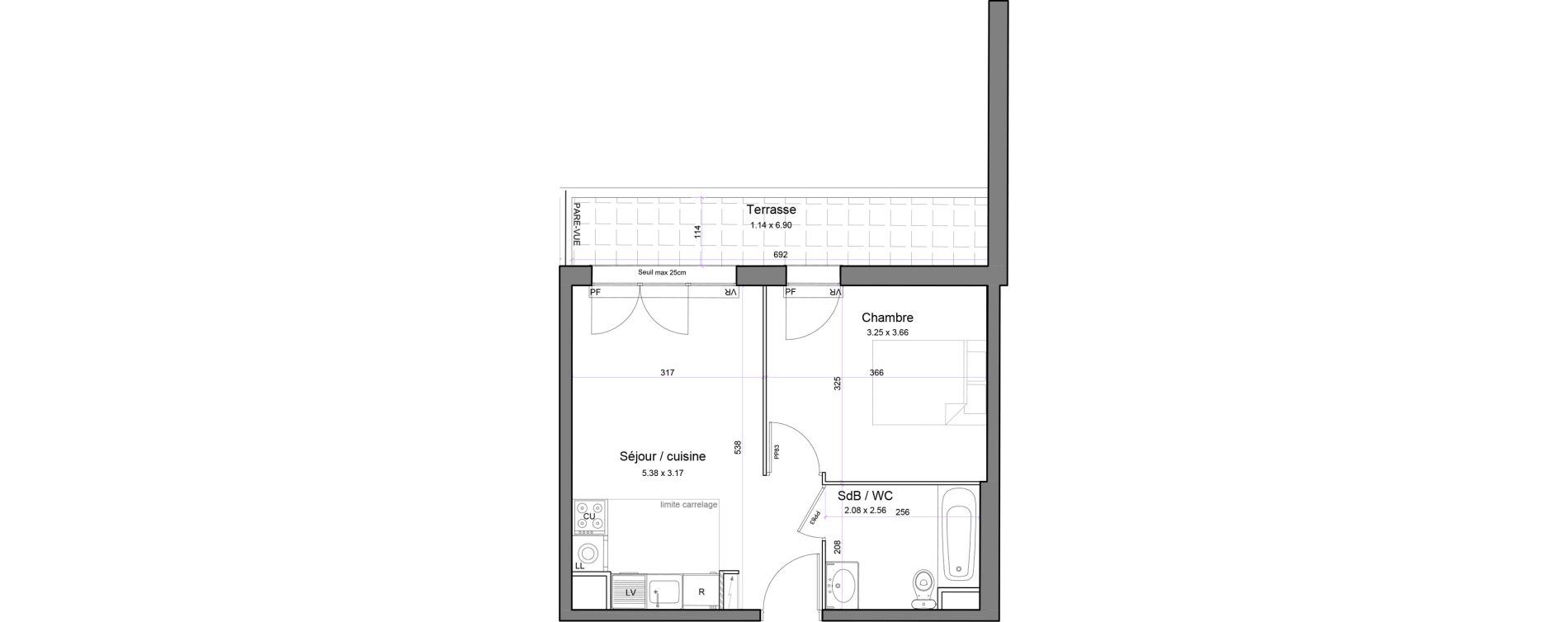 Appartement T2 de 35,72 m2 &agrave; Juvisy-Sur-Orge Entrevoies