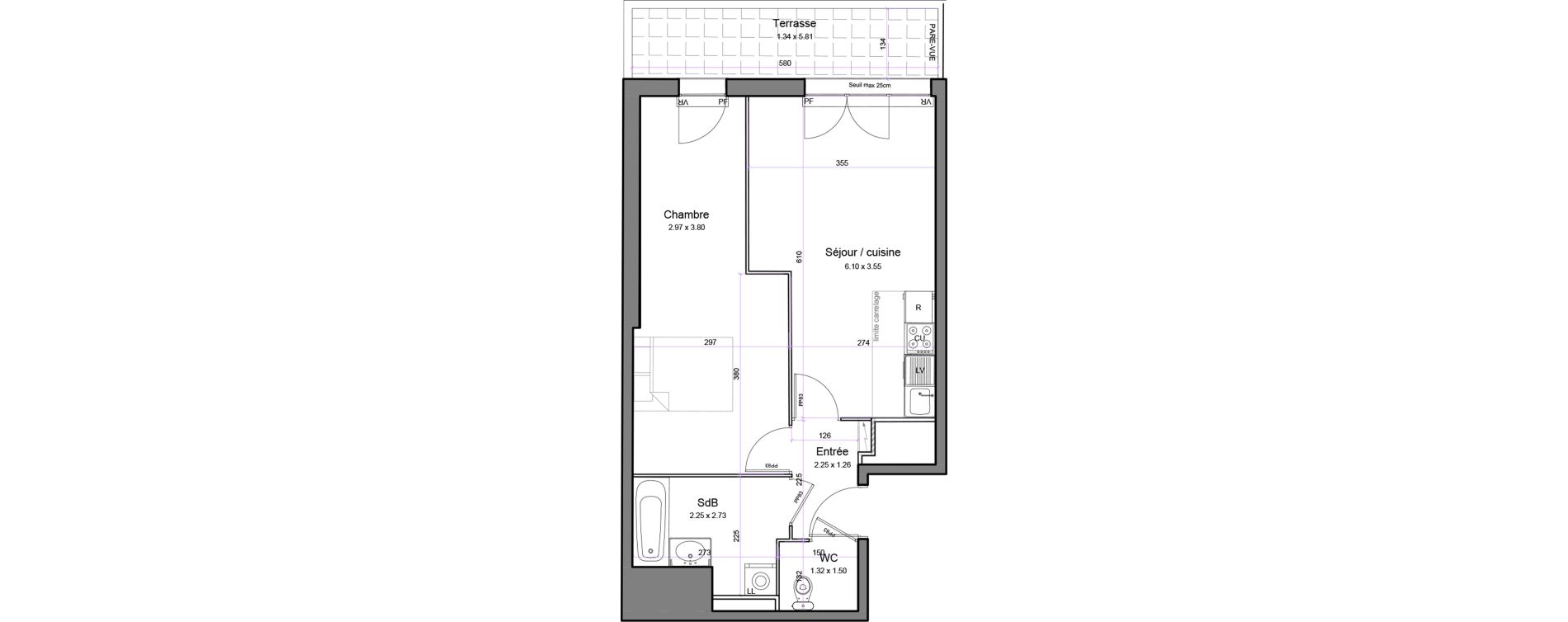 Appartement T2 de 47,72 m2 &agrave; Juvisy-Sur-Orge Entrevoies