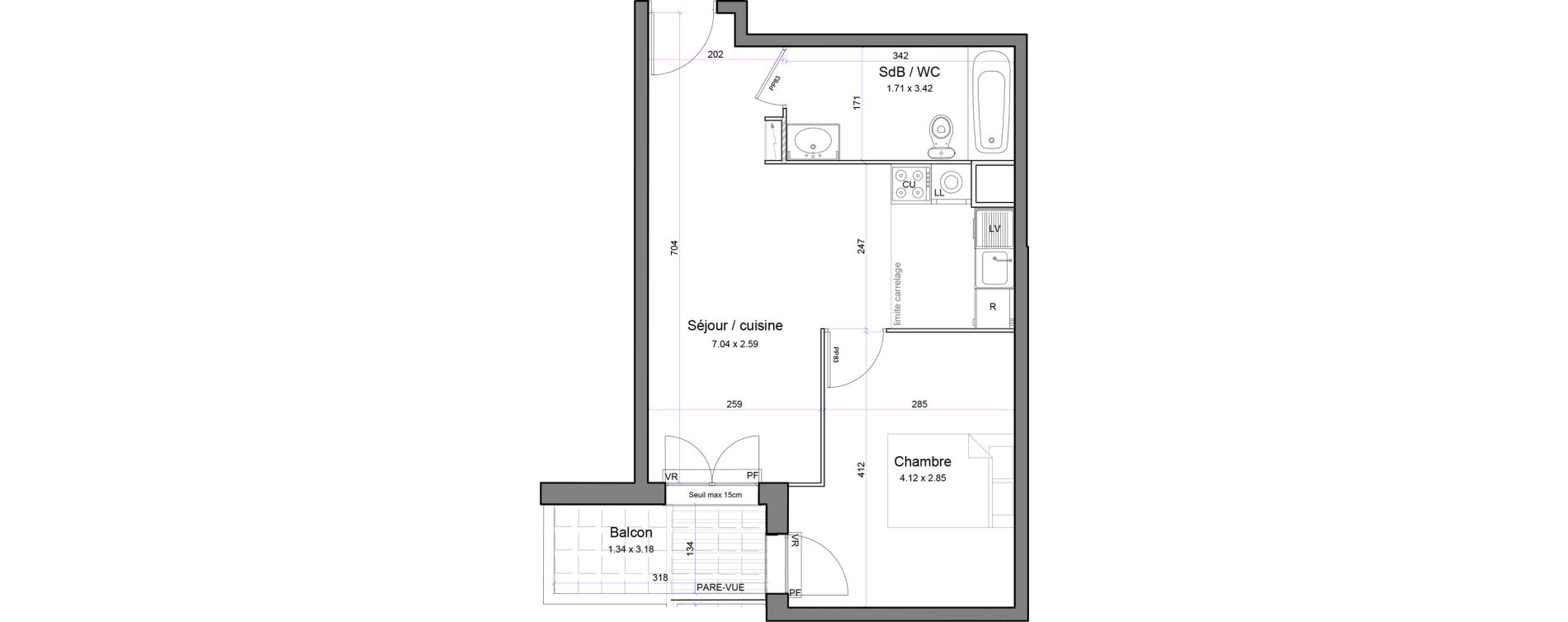 Appartement T2 de 41,71 m2 &agrave; Juvisy-Sur-Orge Entrevoies