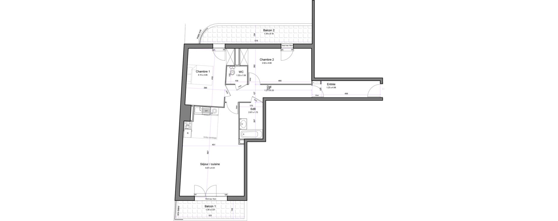 Appartement T3 de 74,02 m2 &agrave; Juvisy-Sur-Orge Entrevoies