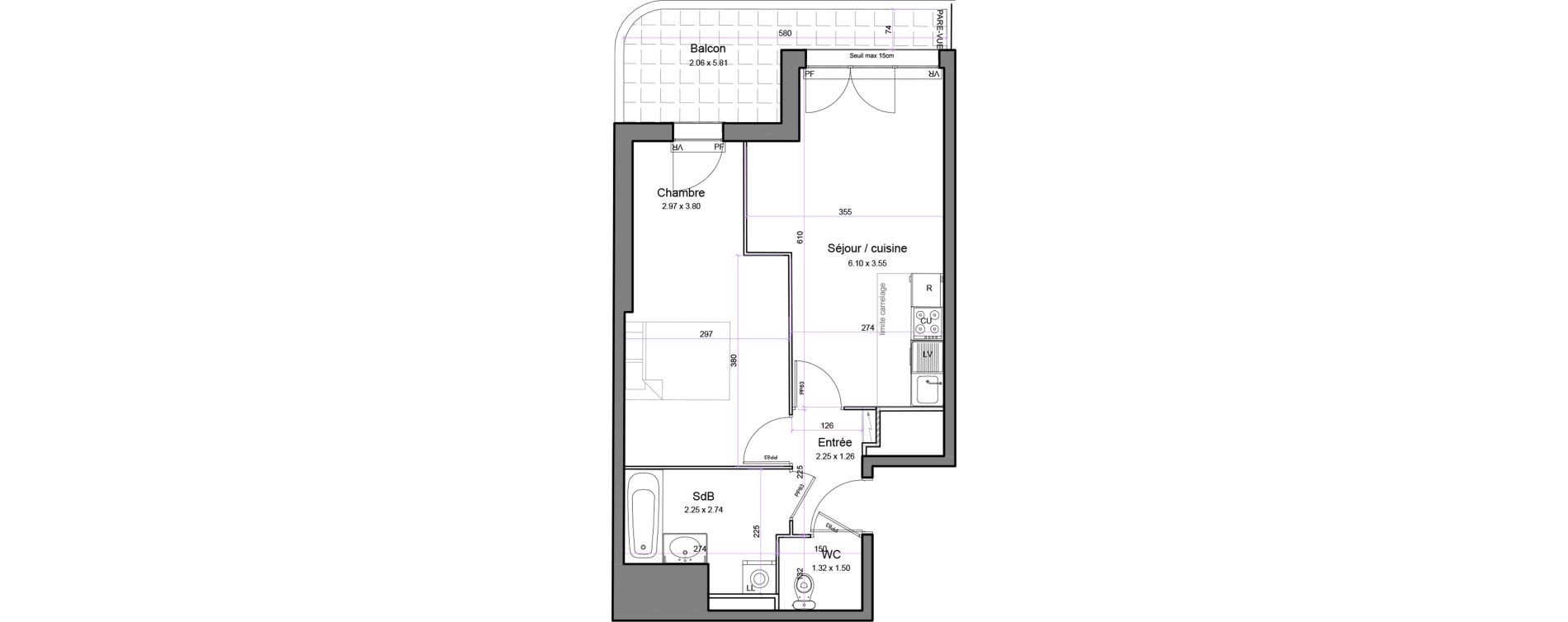 Appartement T2 de 43,85 m2 &agrave; Juvisy-Sur-Orge Entrevoies