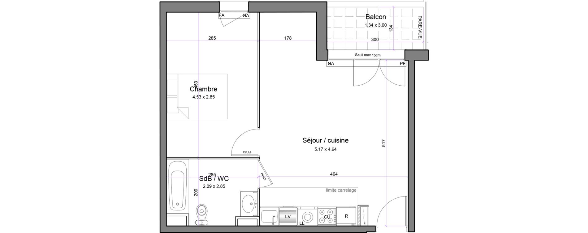 Appartement T2 de 44,86 m2 &agrave; Juvisy-Sur-Orge Entrevoies