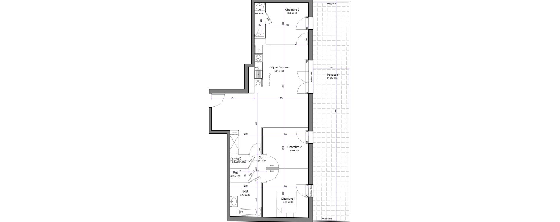 Appartement T4 de 76,89 m2 &agrave; Juvisy-Sur-Orge Entrevoies